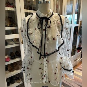 Sister Jane Asos Sheer Floral blouse size Small